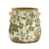 6.5” Tuscan Ceramic Green Scroll Planter - Sweet Water Decor