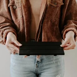 Black Rectangular Wood Tray