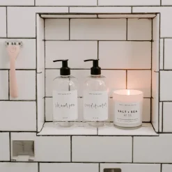 Clear Plastic Bath and Shower Set of 2 - 16 oz