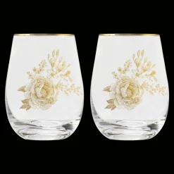 Delft stemless Wine Glass - Set of 2