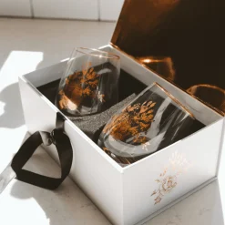 Delft stemless Wine Glass - Set of 2