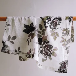 Eggplant and Grey Roses Napkins - Sweet Water Decor