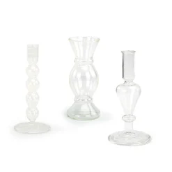 Etched Borosilicate Glass Bud Vases - Set of 3