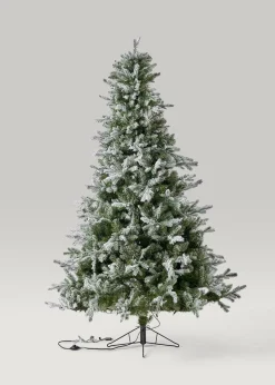 Frosted Pine Christmas Tree with Pre-Lit LED White Lights
