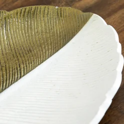 Gold and White Leaf Decorative Accent