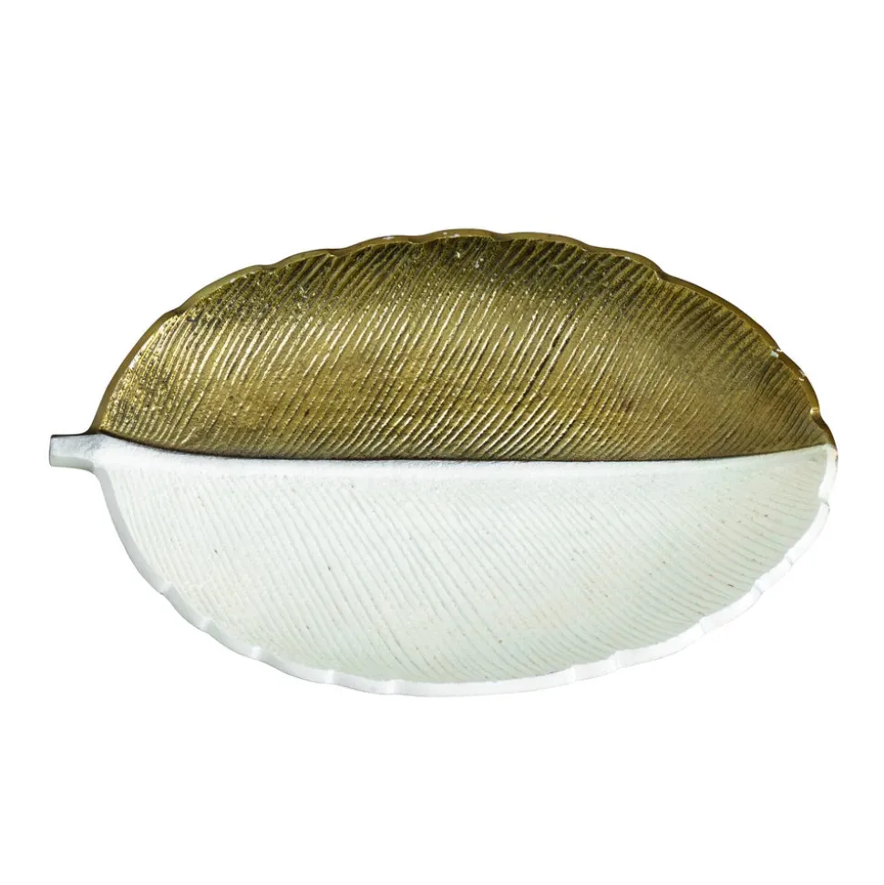 Gold and White Leaf Decorative Accent