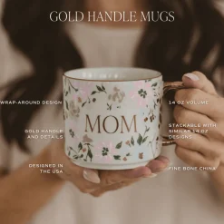 Green Ditzy Floral 14 oz Mug