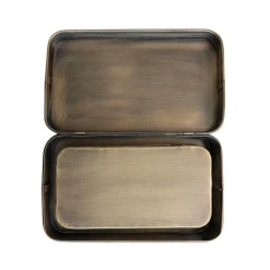 Metal Boxes, Antique Brass Finish, Set of 2