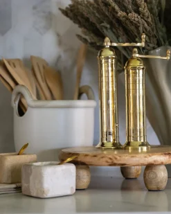 Sandstone Pinch Pots with Brass Spoons