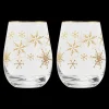 Snowflakes stemless Wine Glass - Set of 2