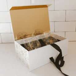 Snowflakes stemless Wine Glass - Set of 2