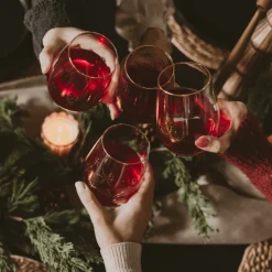 Snowflakes stemless Wine Glass - Set of 2