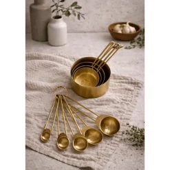 Solid Gold Measuring Cups & Spoons, Set of 9