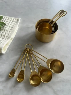 Solid Gold Measuring Cups & Spoons, Set of 9