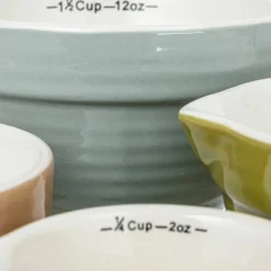 Stoneware Batter Bowl Measuring Cups – Set of 4