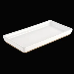 White Stoneware Tray | Soap Dispenser Tray | Sweet Water Decor