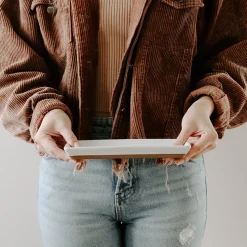 White Stoneware Tray | Soap Dispenser Tray | Sweet Water Decor
