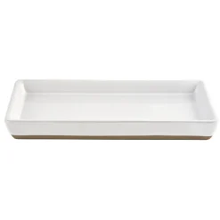 White Stoneware Tray | Soap Dispenser Tray | Sweet Water Decor