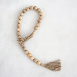 Wooden Bead Garland with Tassels