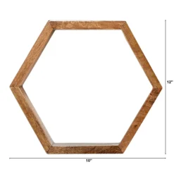 Wooden Hexagon Floating Honeycomb Shelves - Set of 5